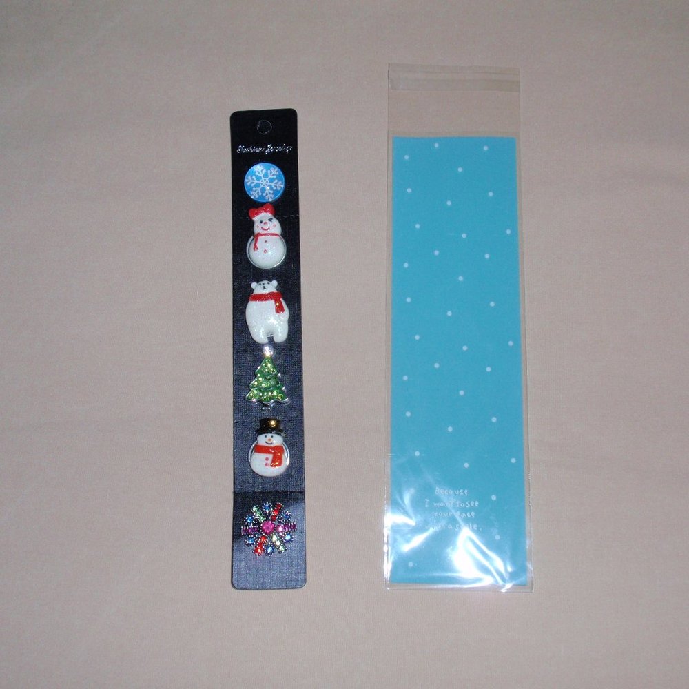 B1G1 SALE Lot of 6 Christmas Winter Themed 18mm Snaps Buttons